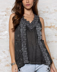 Floral Embroidered V-Neck Top