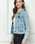 Medium Wash Classic Distressed Jacket - VJ52930