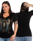 Short Sleeve- Black- Fleur Wings-