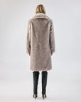 Elixir Luxe Faux Fur Trench Coat- Grey Natural -