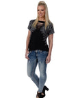 Wing Top with Neck Detail- 7626 -