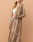 Snake Print Maxi Cardigan Duster- ATW14592