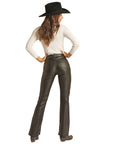 Black Pleather High-Rise Bootcut