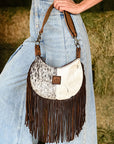 Cowhide Nellie Fringe Bag