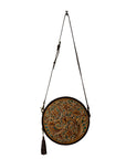 Magnolia Morn Hand-Tooled Round Bag