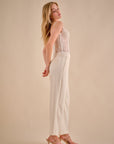Lace Bustier Top- White-