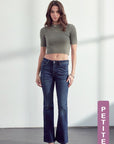 Petite Bootcut Dark Distressed Denim