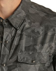 TekWestern Grey Camo Pearl Snap SS