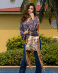 Flouncy- Tan Cowhide with Fringe and Concho Detail