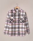 Plaid Flannel Shacket with Silver Buttons