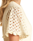 Eyelet Sleeve T-Shirt