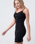 Ribbed Button Down Cami Dress
