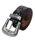Turquoise Handtooled Belt- S-2927-