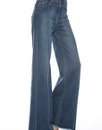 Front Seam Straight Wide Leg Denim- MEDIUM Wash- PW505
