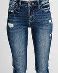 MidRise Slim Straight Cuff Hem- 32inseam- Dark-