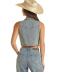 Denim Fringe Vest- BW98D03548-
