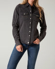 Kaycee Denim Top- Black-