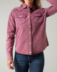 Kaycee Denim Top- Wine-