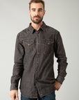 Grimes Dress Shirt- Black Denim