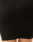 Lace Trim Ribbed Mini Cami Dress