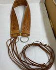 Handmade Fringe Tie Leather Accent Belt- B410- Brown