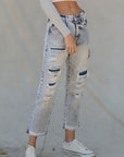 High Waisted Light Wash Straight