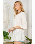 Gypsy Soul - Flaxen Frills and Lace Peasant Top-