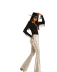 White Snakeskin Flares R&RD