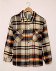 Plaid Flannel Shacket with Silver Buttons