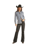 Distressed Western Denim Shirt-