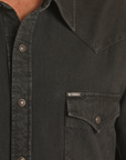 Black Denim Snap Shirt- bmn2s03703