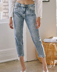High Waisted Light Wash Mom Jeans