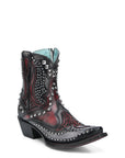 A4831- Black/Red Bootie-