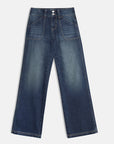 Low Rise Cargo Jean - Blue