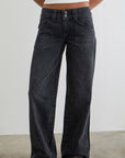 Low Rise Cargo Jean - Black