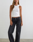 Low Rise Cargo Jean - Black