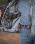 Rifleman Leather Jacket- Stonewash- STS5485