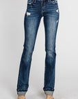 MidRise Slim Straight Cuff Hem- 32inseam- Dark-
