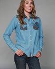 KC Patched Denim Top-