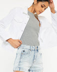 Light Wash High Rise Short- Side Panel - KC6357L