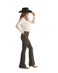 Distressed Black Pull On Flare
