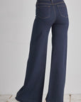 Front Seam Straight Wide Leg Denim- Dark Wash- PW505