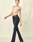 Black Bootcut with Contrast Waistband