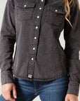 Kaycee Denim Top- Black-