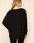 Asymmetrical Open Shoulder Top with Eyelet