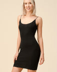 Lace Trim Ribbed Mini Cami Dress