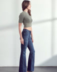 Petite Bootcut Dark Distressed Denim