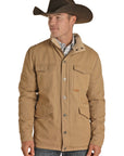 Water Resistant Canvas Jacket with Berber Jacket - 92-1025