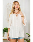 Gypsy Soul - Flaxen Frills and Lace Peasant Top-