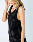 Sleeveless Flowy Tank with Studs